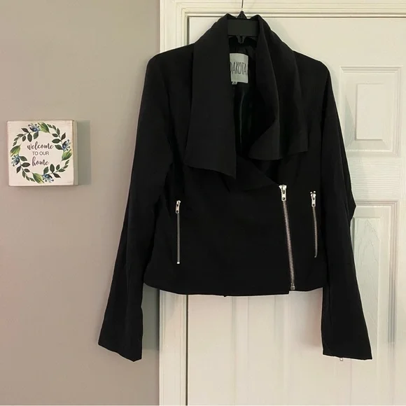 BB Dakota Faux Suede Black Asymmetrical
Jacket Medium Front Zip Up Moto - Picture 1 of 13